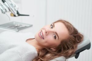 young woman at the dentist office
